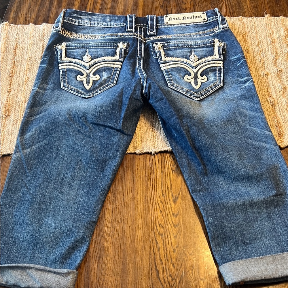 Rock Revival Women's Dark Blue Cropped Jeans - Picture 2 of 2